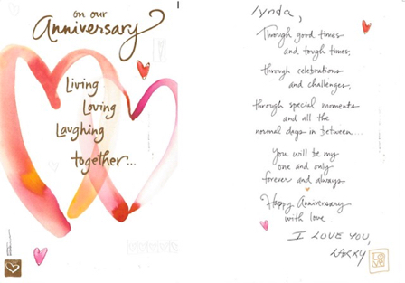 July 2 - Anniversary Card from Larry. #34! July 2 - Anniversary Card from Larry. #34!